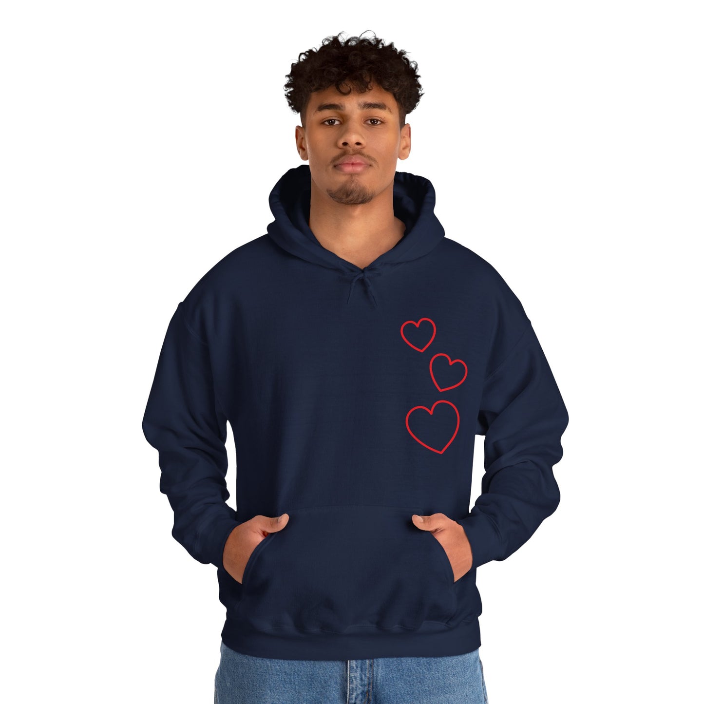 Red Hearts Hooded Sweatshirt
