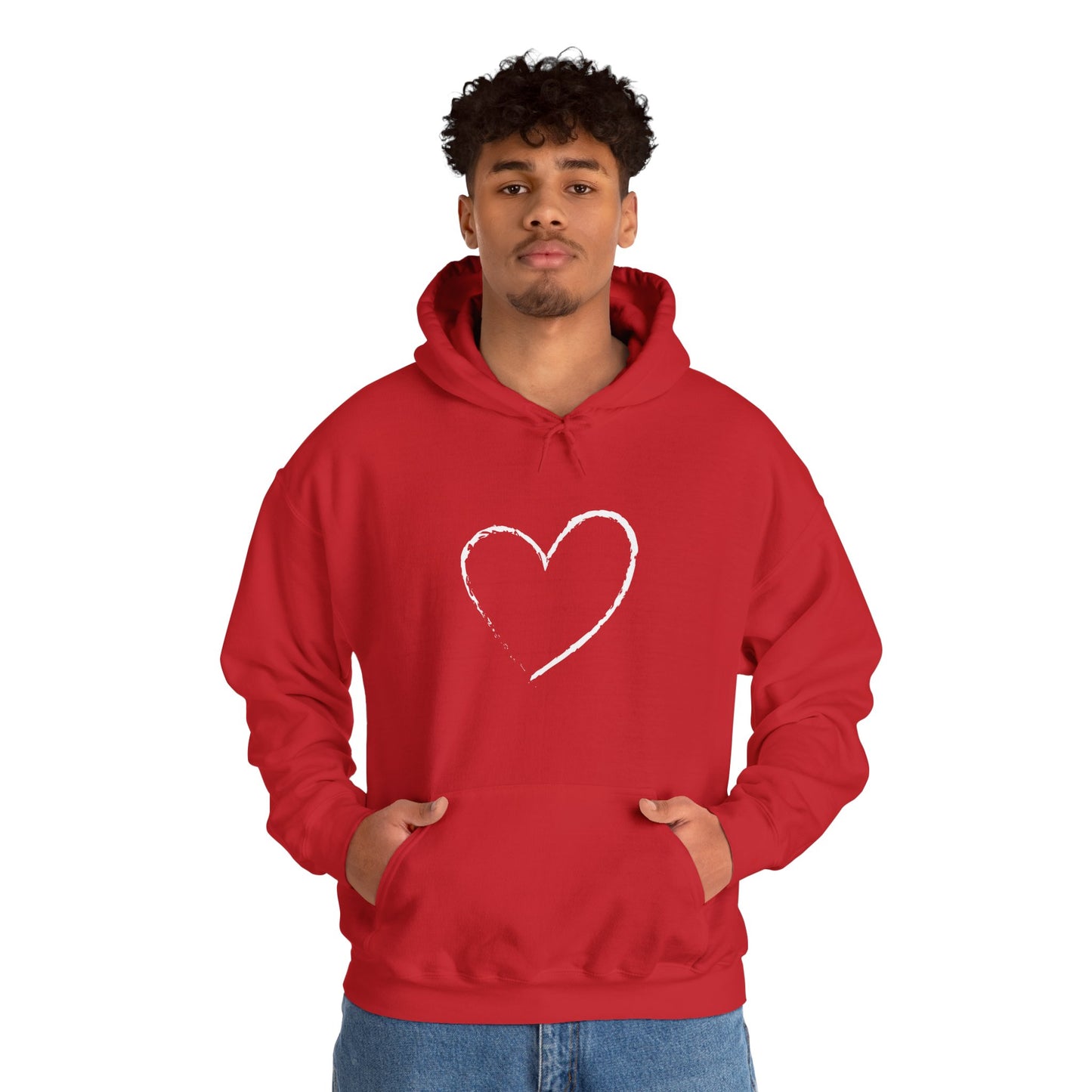 White Heart Unisex Hoodie - Ladies and Mens Hooded Sweatshirt