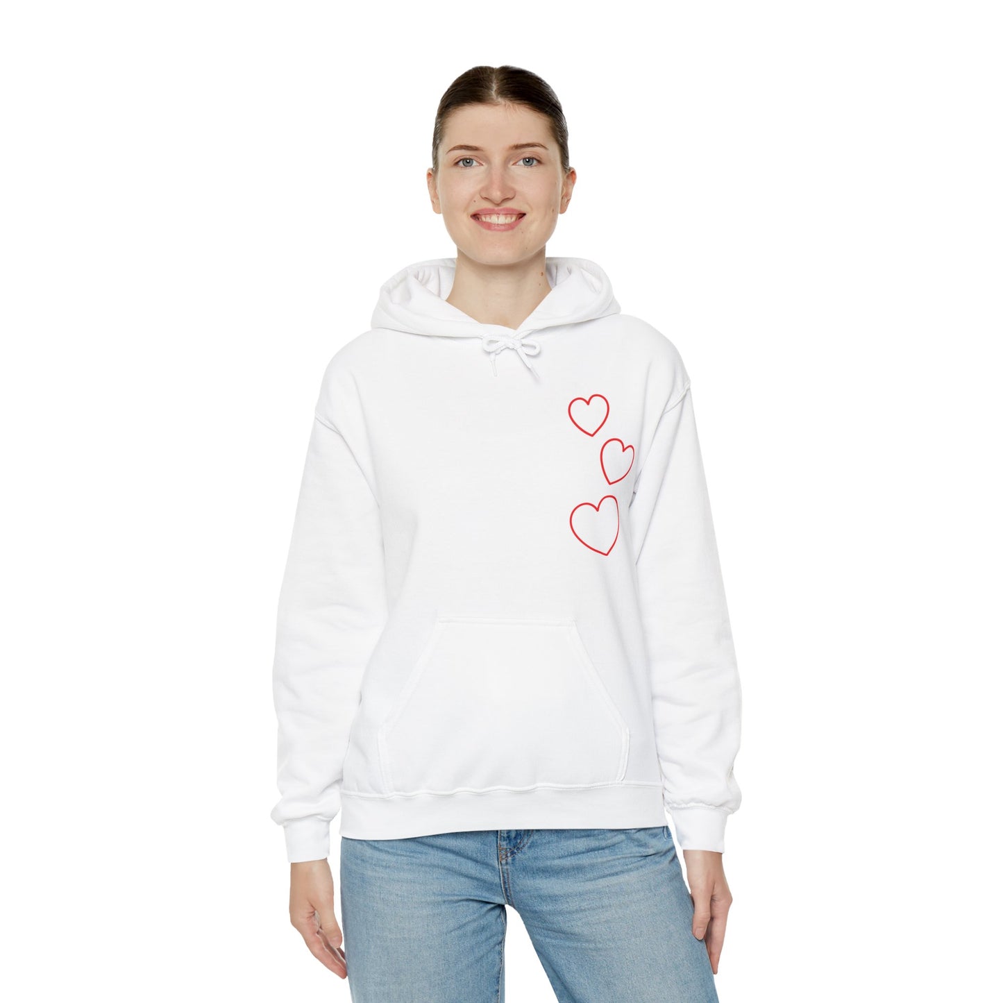 Red Hearts Hooded Sweatshirt