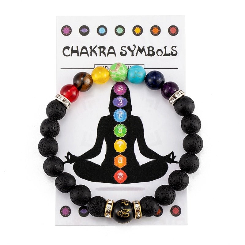 7 Chakra Bracelet With Meaning Cardfor Men Women Natural Crystal Healing Anxiety Jewellery Mandala Yoga Meditation Bracelet Gift - StarJam Gifts