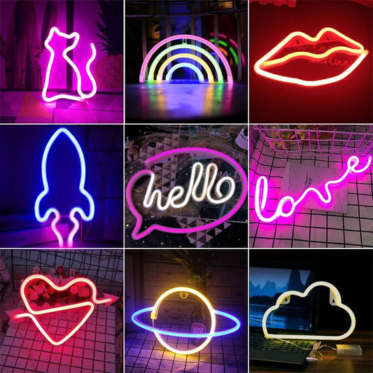 72 Styles Usb Led Neon Light Colorful Rainbow Neon Sign For Room Home Party Wedding Decoration Xmas Gift Neon Lamp - StarJam Gifts