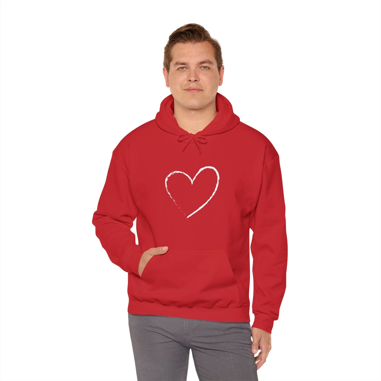 White Heart Unisex Hoodie - Ladies and Mens Hooded Sweatshirt