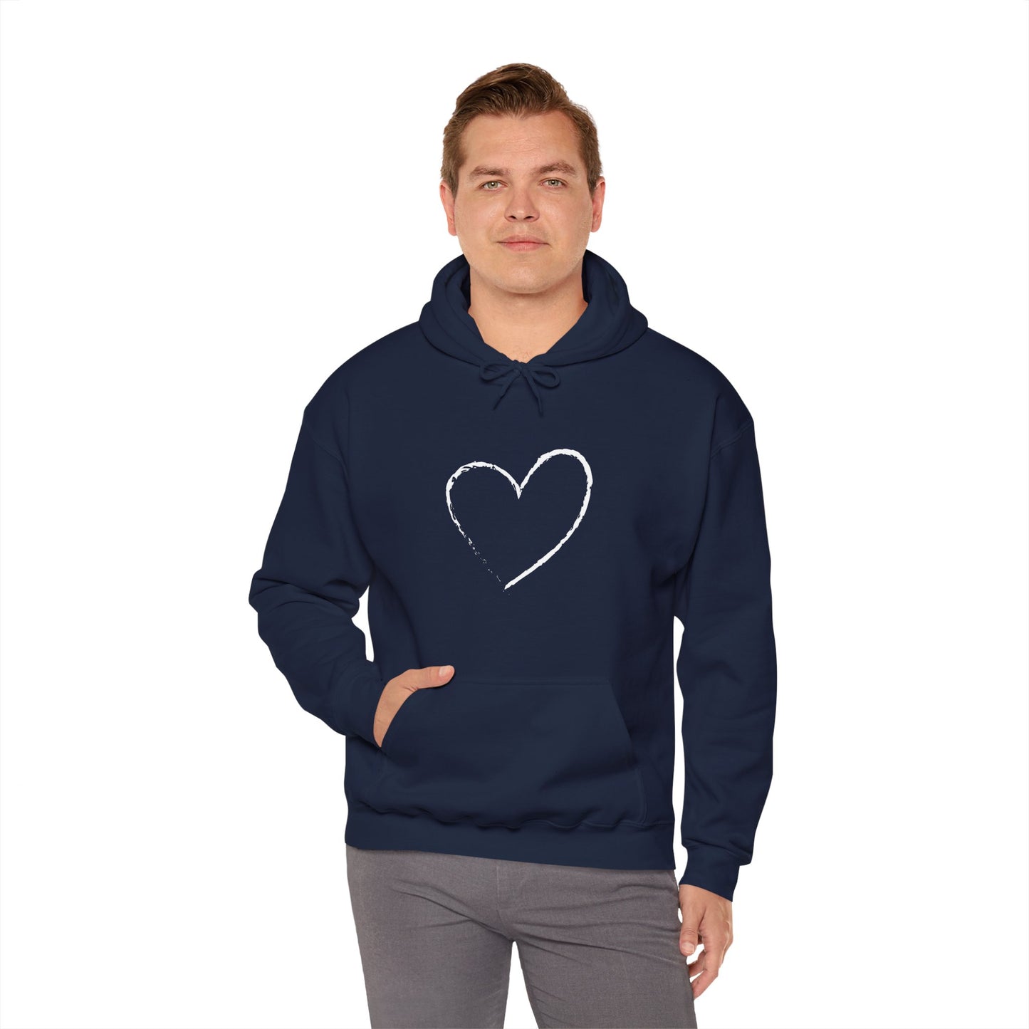 White Heart Unisex Hoodie - Ladies and Mens Hooded Sweatshirt