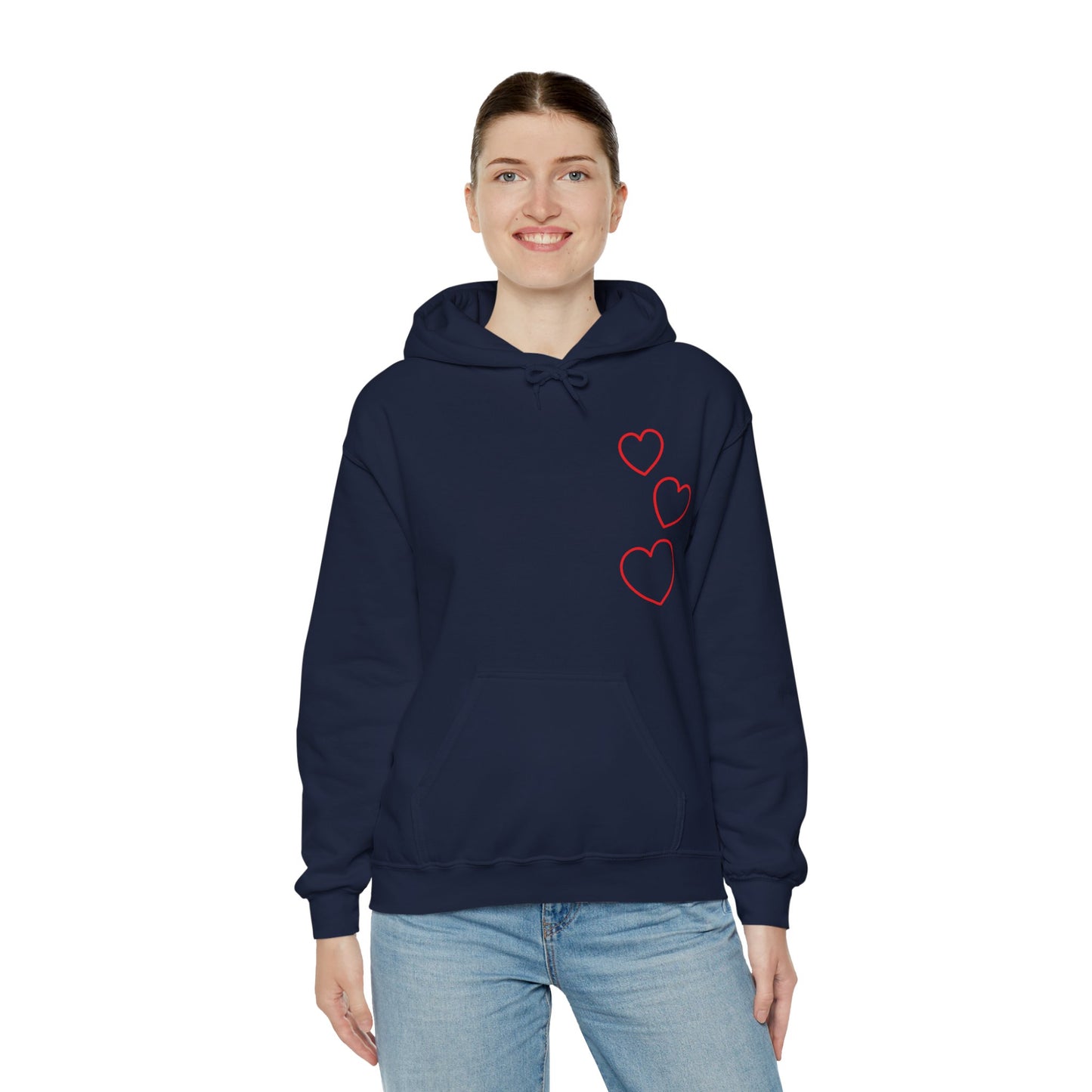 Red Hearts Hooded Sweatshirt