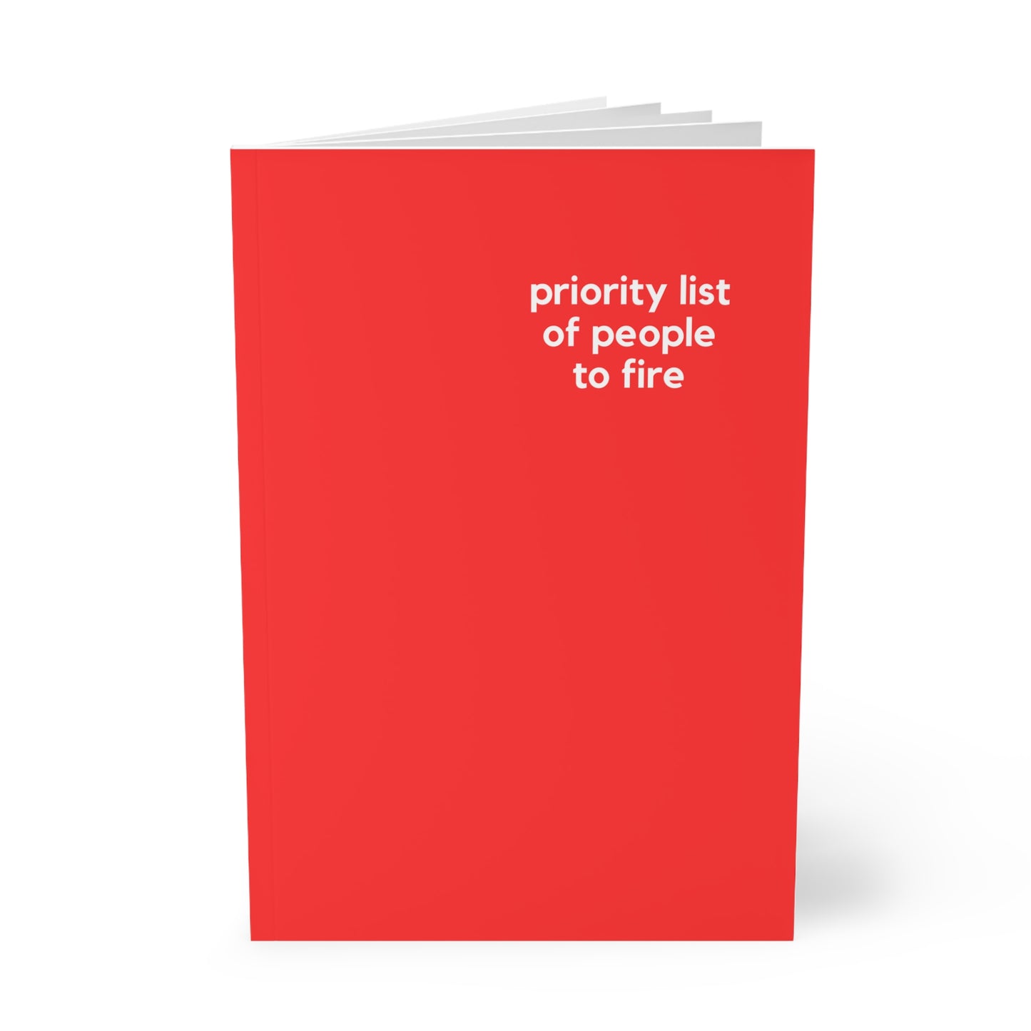 List Of People To Fire - Naughty Pads - Red A5 Soft Cover Journal