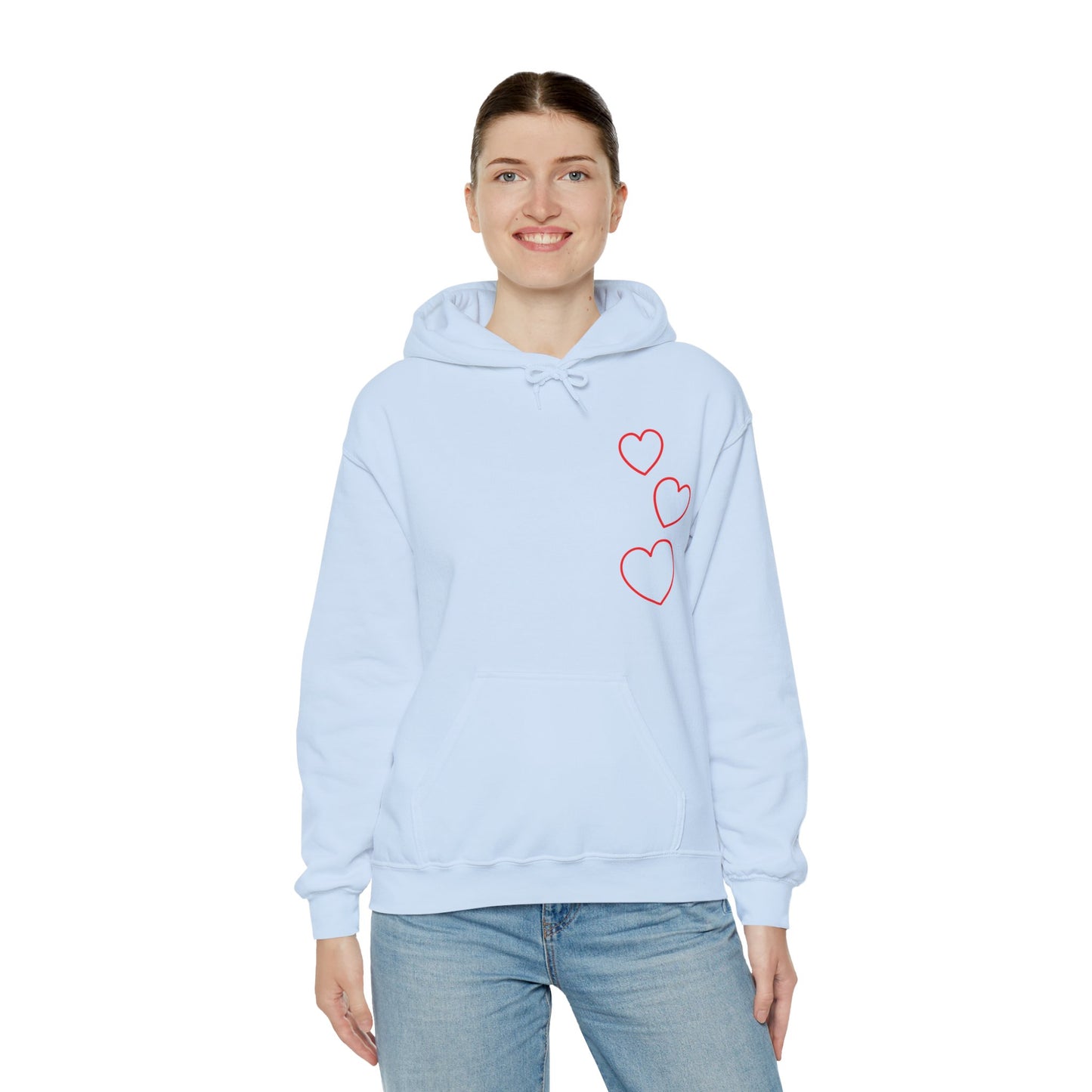 Red Hearts Hooded Sweatshirt