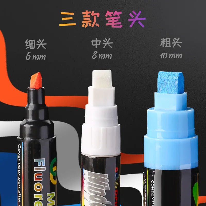 8 Colors Liquid Chalk Markers Pens Washable Wet Erase Neon Chalk Markers For Blackboard Chalkboard Signs Glass Window Kids Art - StarJam
