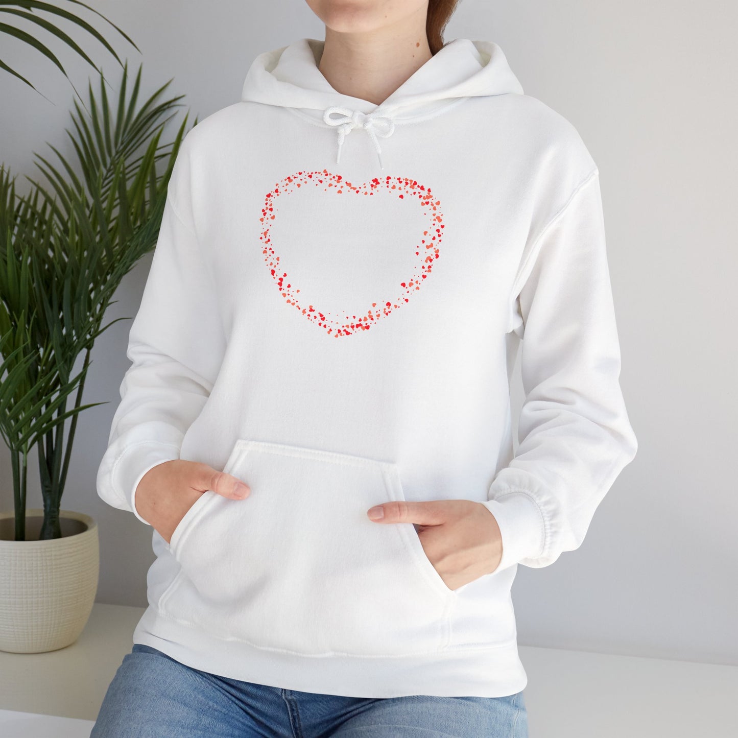 Tiny Red Prints Hearts Hoodie