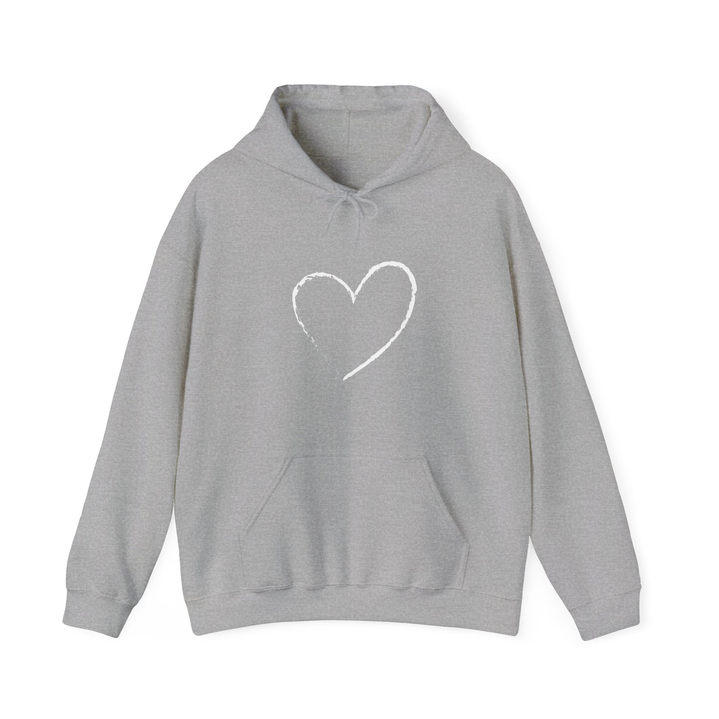 White Heart Unisex Hoodie - Ladies and Mens Hooded Sweatshirt