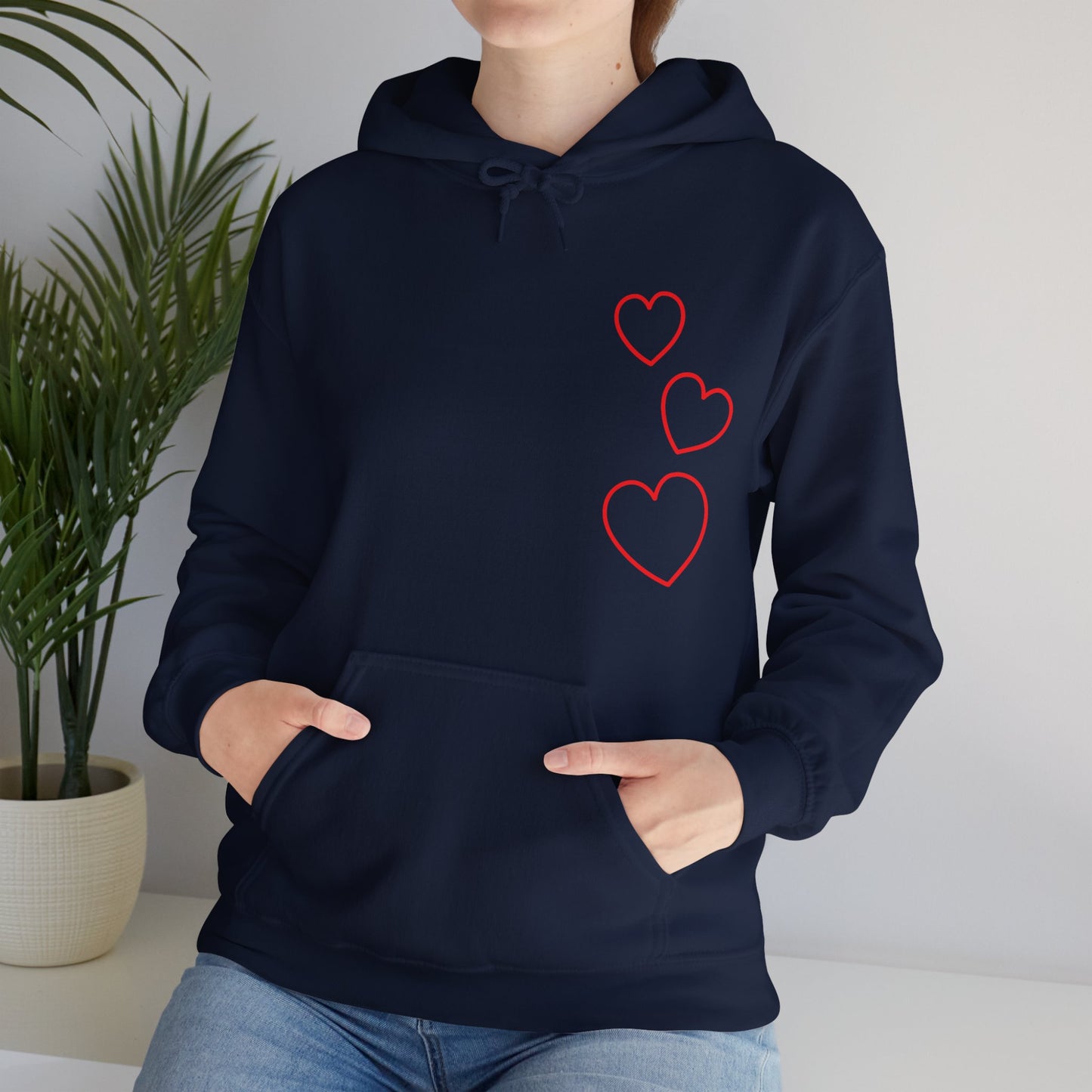 Red Hearts Hooded Sweatshirt