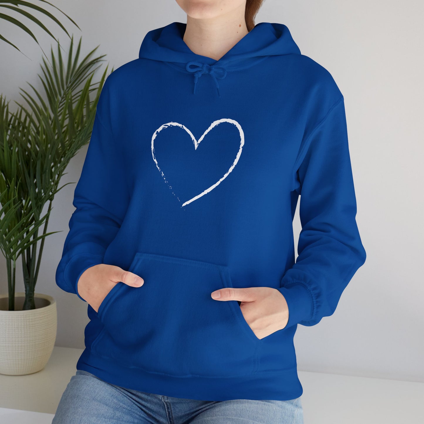White Heart Unisex Hoodie - Ladies and Mens Hooded Sweatshirt