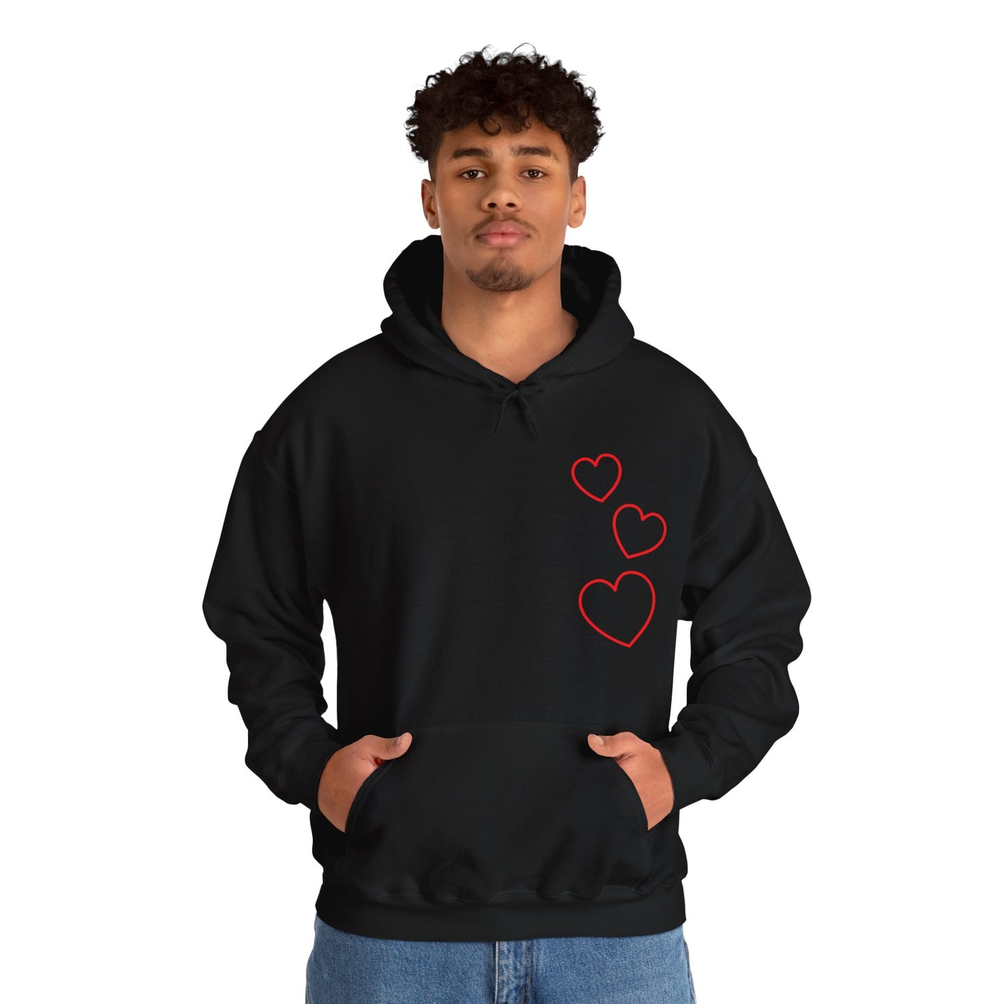 Red Hearts Hooded Sweatshirt