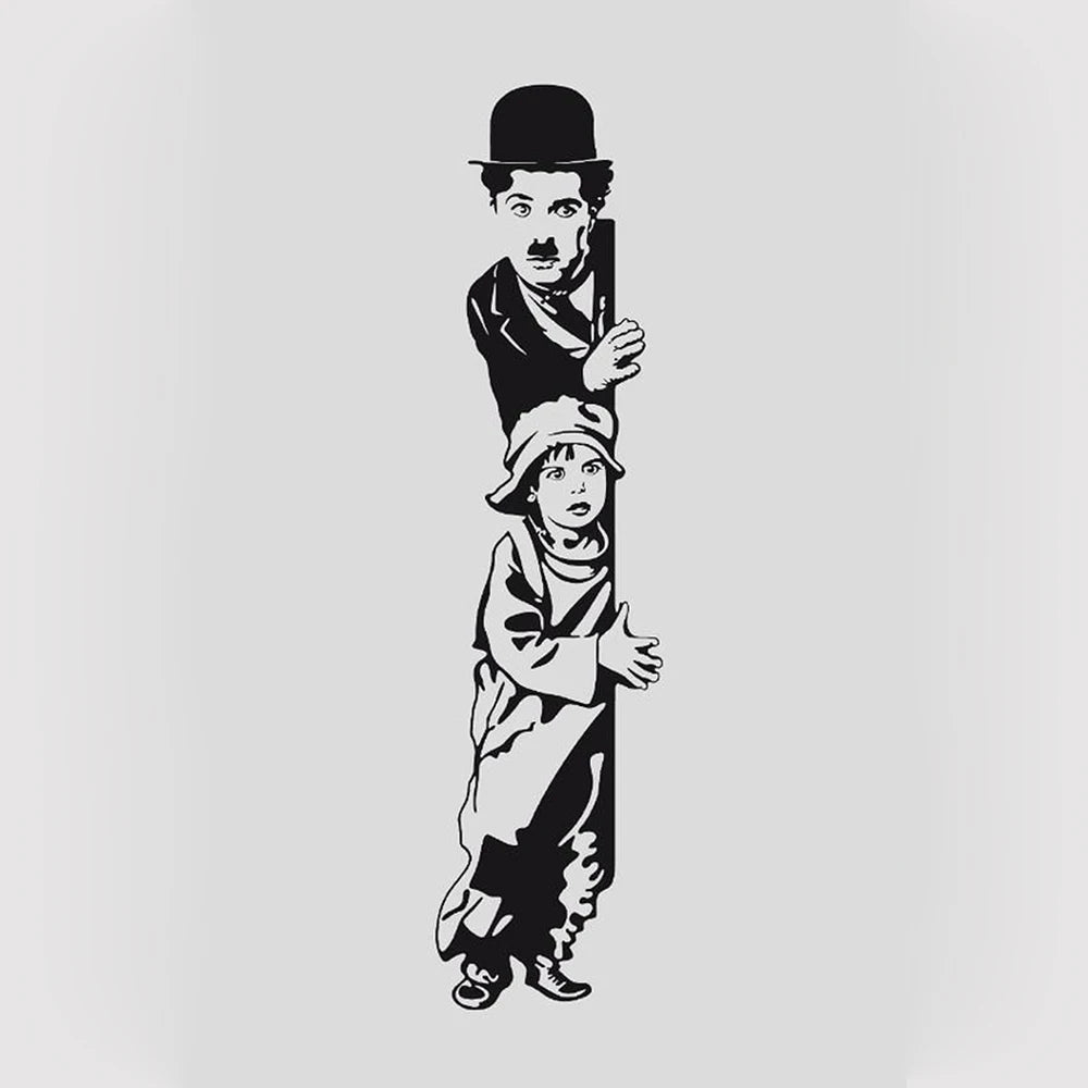 Art Decor Chaplin the Kid Wall Stickers Vinyl Movie Star Actors Wall Decal