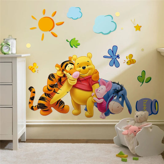 Winnie The Pooh With His Friends Wall Stickers Mural