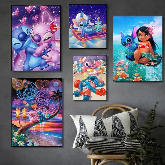 Disney Anime Lilo & Stitch Canvas Painting Wall Art