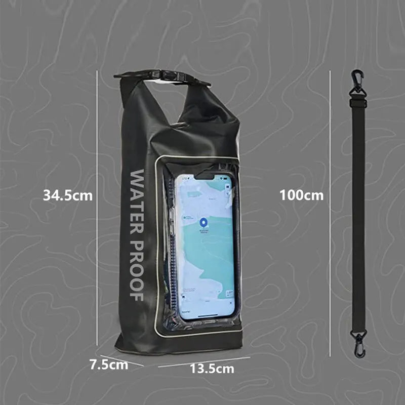 2L Fashionable Waterproof Beach & Swimming Bag with Touch Screen Phone Holder