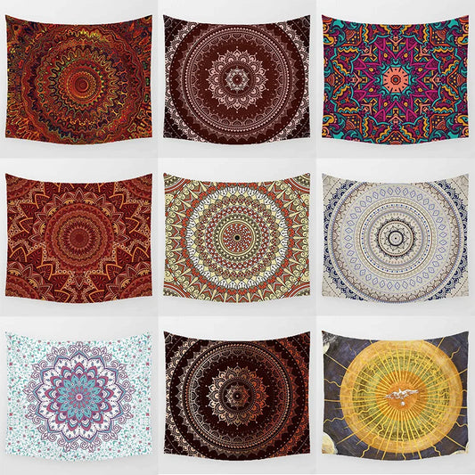 Gradient Color Mandala Tapestry Hawk Fly Pattern  Wall