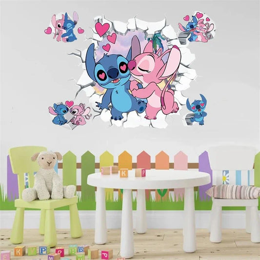 Cartoon Lilo & Stitch Wall Stickers For Kids Mural