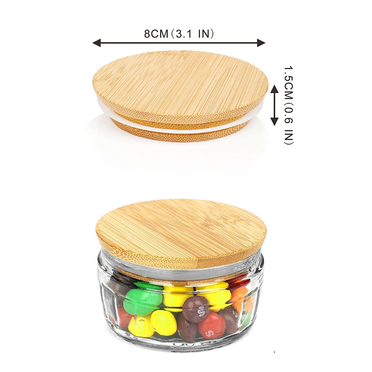 Bamboo Lid Compatible with GU Puds Cheesecake Jars – Reusable and Eco-Friendly Jar Covers