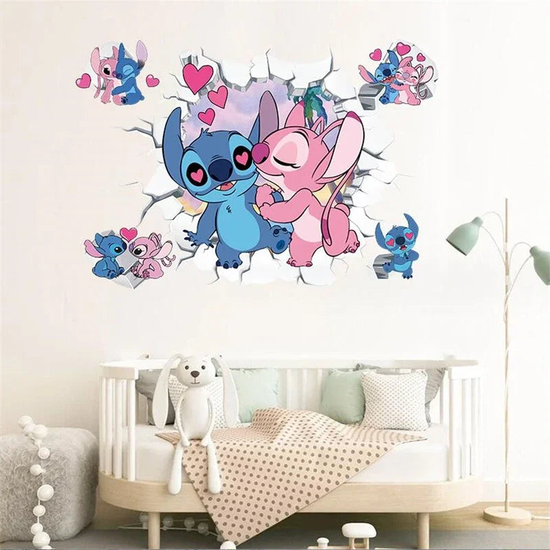 Cartoon Lilo & Stitch Wall Stickers For Kids Mural