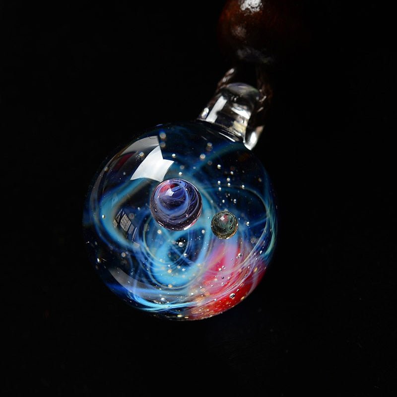 Boeycjr Universe Glass Bead Planets Pendant Necklace Galaxy Rope Chain Solar System Design Necklace For Women - StarJam Gifts