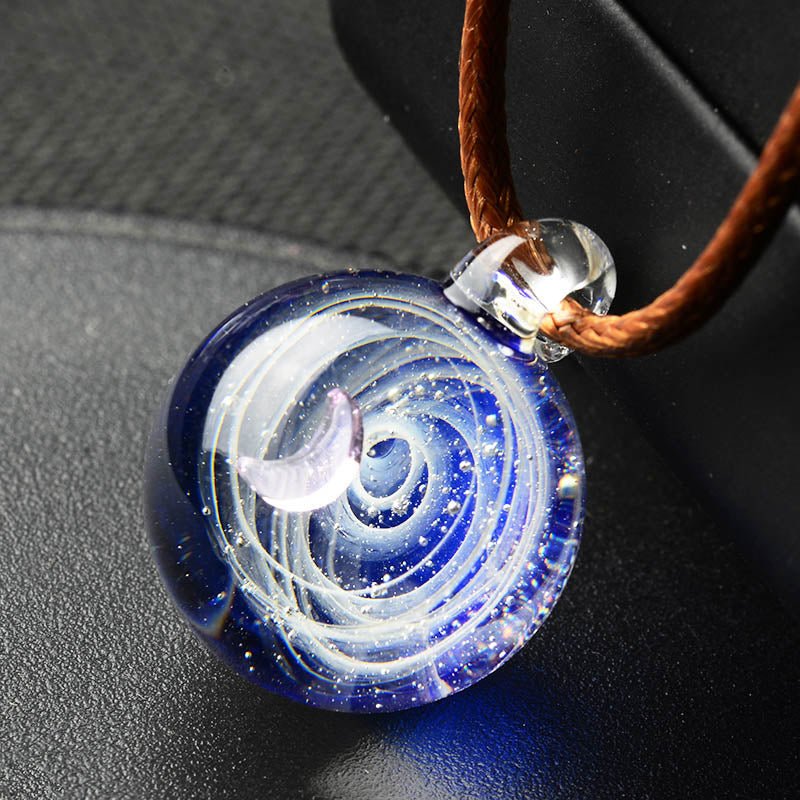 Boeycjr Universe Glass Bead Planets Pendant Necklace Galaxy Rope Chain Solar System Design Necklace For Women - StarJam Gifts