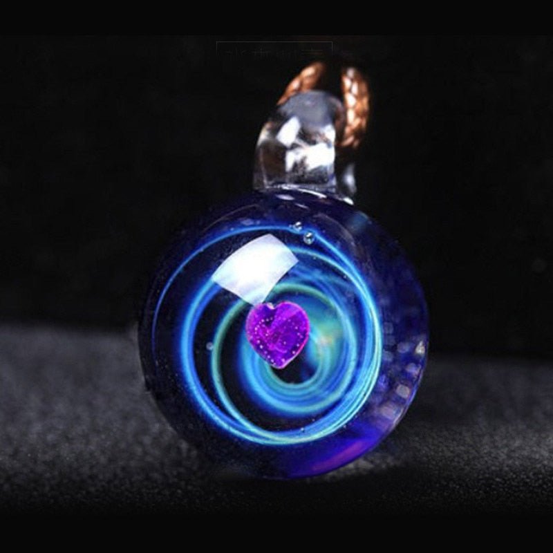 Boeycjr Universe Glass Bead Planets Pendant Necklace Galaxy Rope Chain Solar System Design Necklace For Women - StarJam Gifts