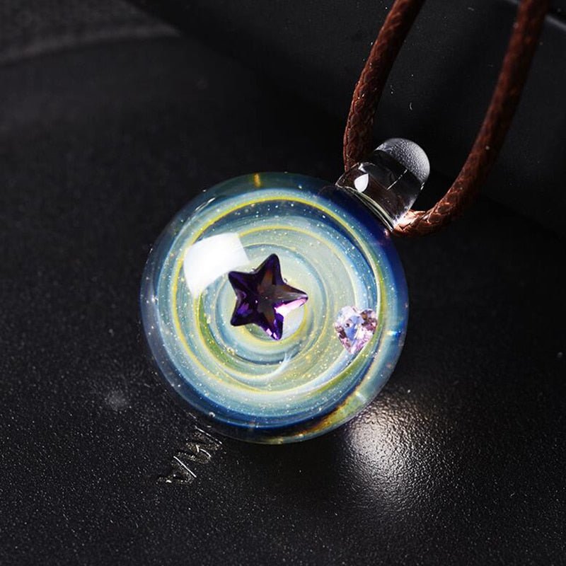 Boeycjr Universe Glass Bead Planets Pendant Necklace Galaxy Rope Chain Solar System Design Necklace For Women - StarJam Gifts