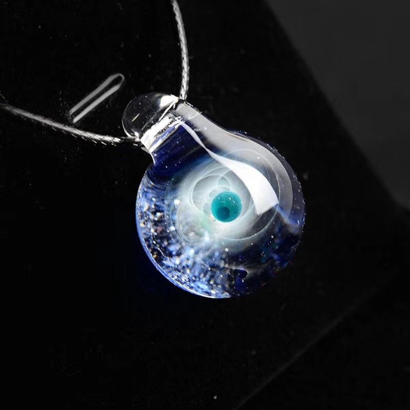 Boeycjr Universe Glass Bead Planets Pendant Necklace Galaxy Rope Chain Solar System Design Necklace For Women - StarJam Gifts