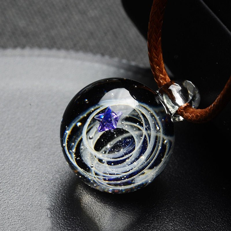 Boeycjr Universe Glass Bead Planets Pendant Necklace Galaxy Rope Chain Solar System Design Necklace For Women - StarJam Gifts