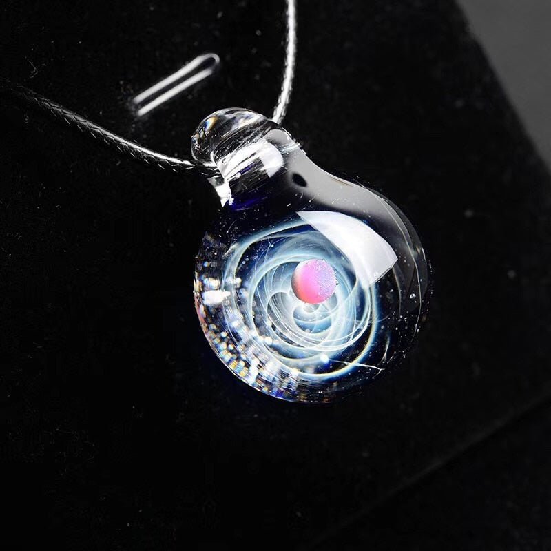 Boeycjr Universe Glass Bead Planets Pendant Necklace Galaxy Rope Chain Solar System Design Necklace For Women - StarJam Gifts