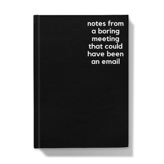 Boring Meeting - Naughty Pad - Black Hardback Journal - StarJam Stationery