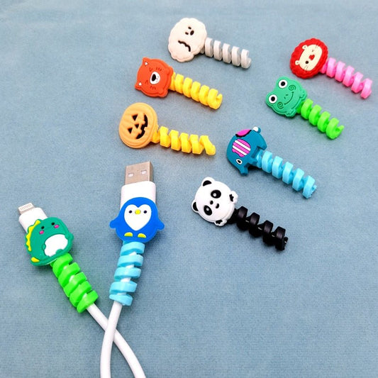 Cartoon Cable Protector For Iphones Android Type-c Winder Usb Charging Cord Organizer Headphone Earphone Data Line Protect - StarJam Gifts