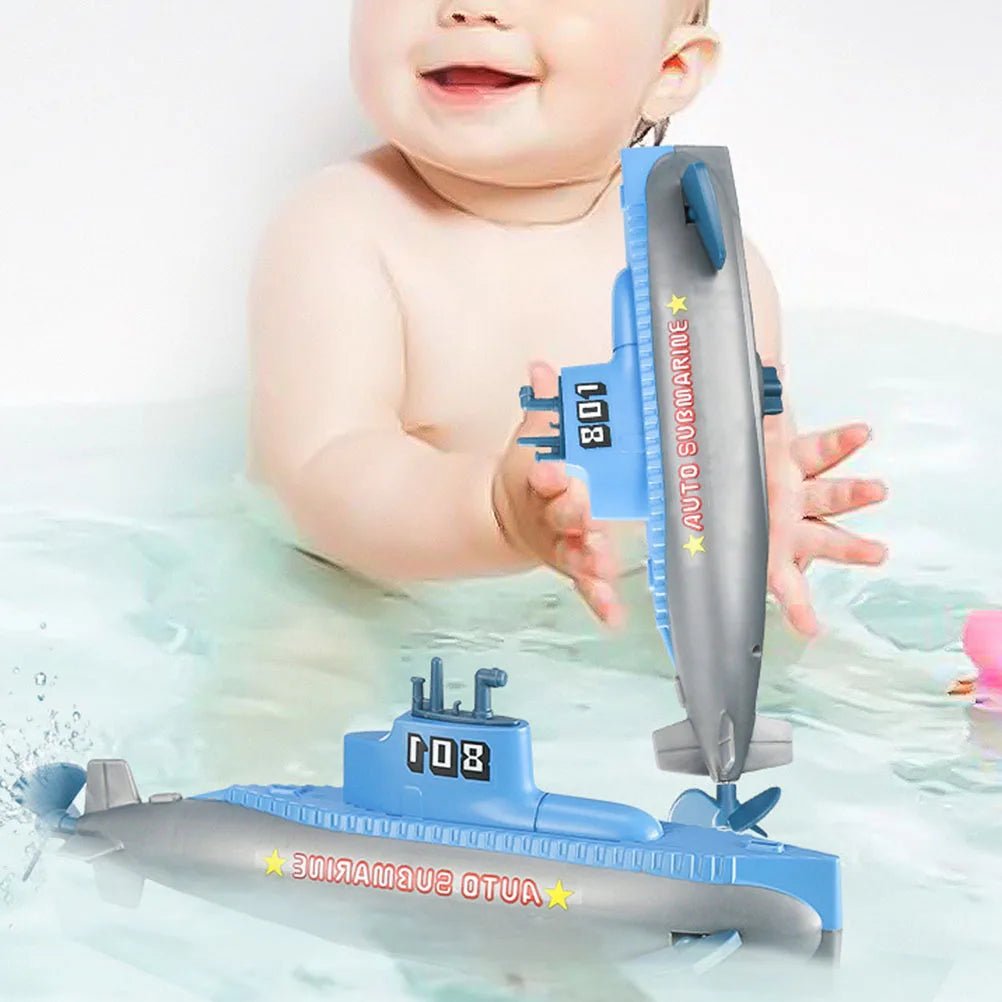 Creative Wind Up Submarine Bath Toy Boat Tricky Water Toys Pool Diving Toy Bathtub Floating Model Kids Bathtime Toy - StarJam