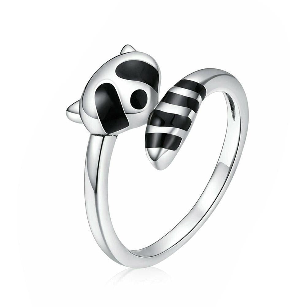 Creativity Silver Color Plated Raccoon Fox Women Rings Adjustable Open Fashion Ring Wedding Party Jewelry Accessories Decor - StarJam Gifts