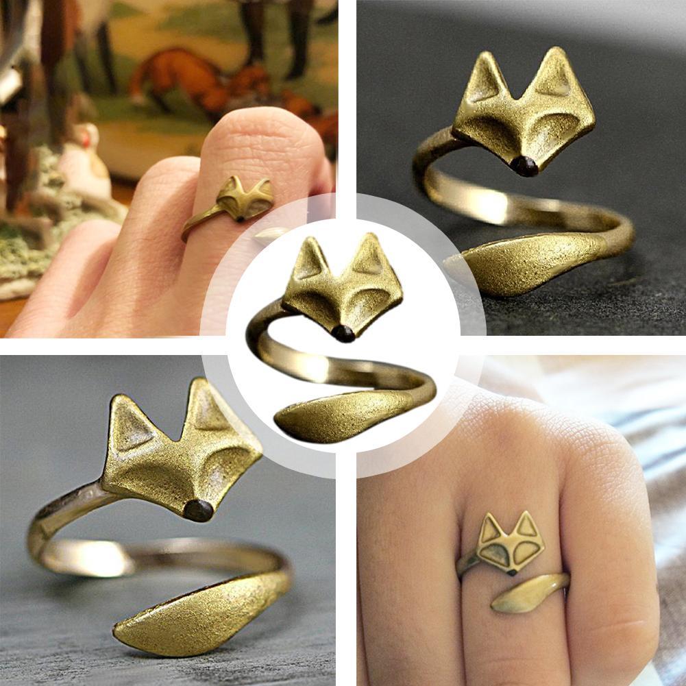 Creativity Silver Color Plated Raccoon Fox Women Rings Adjustable Open Fashion Ring Wedding Party Jewelry Accessories Decor - StarJam Gifts