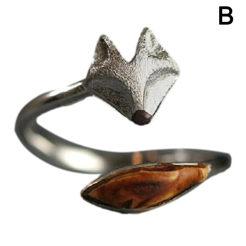 Creativity Silver Color Plated Raccoon Fox Women Rings Adjustable Open Fashion Ring Wedding Party Jewelry Accessories Decor - StarJam Gifts