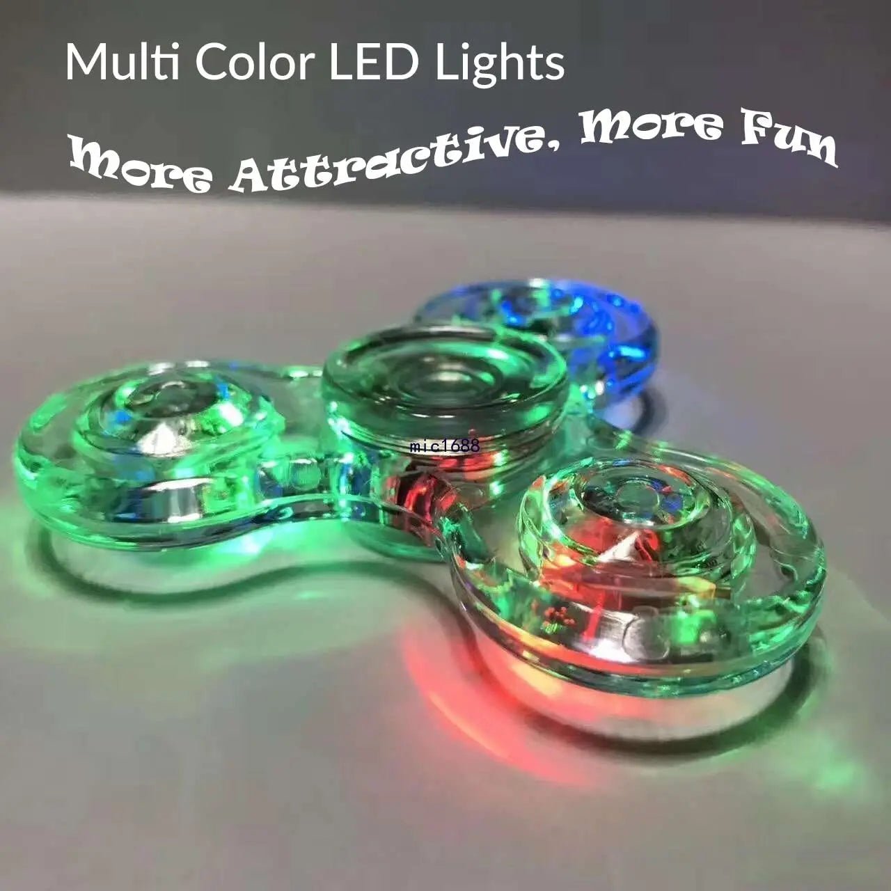 Crystal Luminous Led Light Fidget Spinner Hand Top Spinners Glow In Dark Edc Stress Relief Toys Kinetic Gyroscope For Children - StarJam