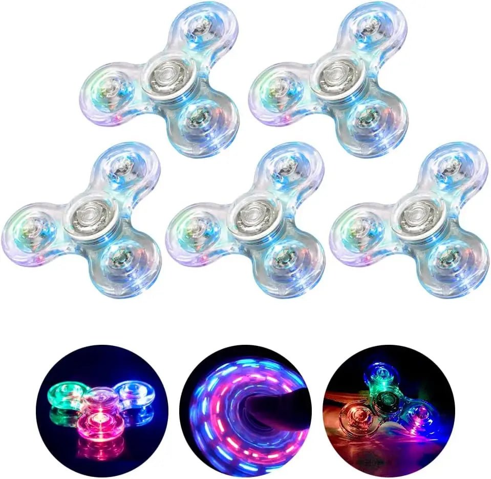 Crystal Luminous Led Light Fidget Spinner Hand Top Spinners Glow In Dark Edc Stress Relief Toys Kinetic Gyroscope For Children - StarJam