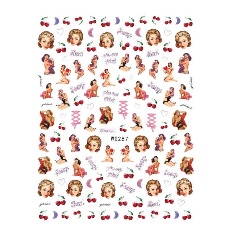 Disney Brand 3d Adhesive Nail Art Sticker Mickey Minnie Mermaid Princess Nail Slider Rose Flower Letter Lion Designer Decal - StarJam
