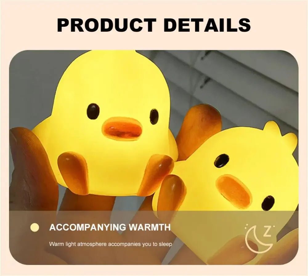 Duck Night Light Bedroom Decoration Cute Cartoon Animal Night Light Christmas Gifts For Kids Room Bedside Sleeping Lamp - StarJam