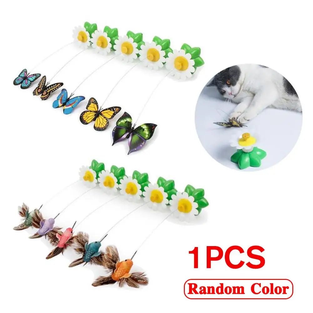 Electric Butterfly Cat Toy Shake Rotating Flying Automatic Humming Bird Intelligence Training Funny Pet Toys Random Color - StarJam