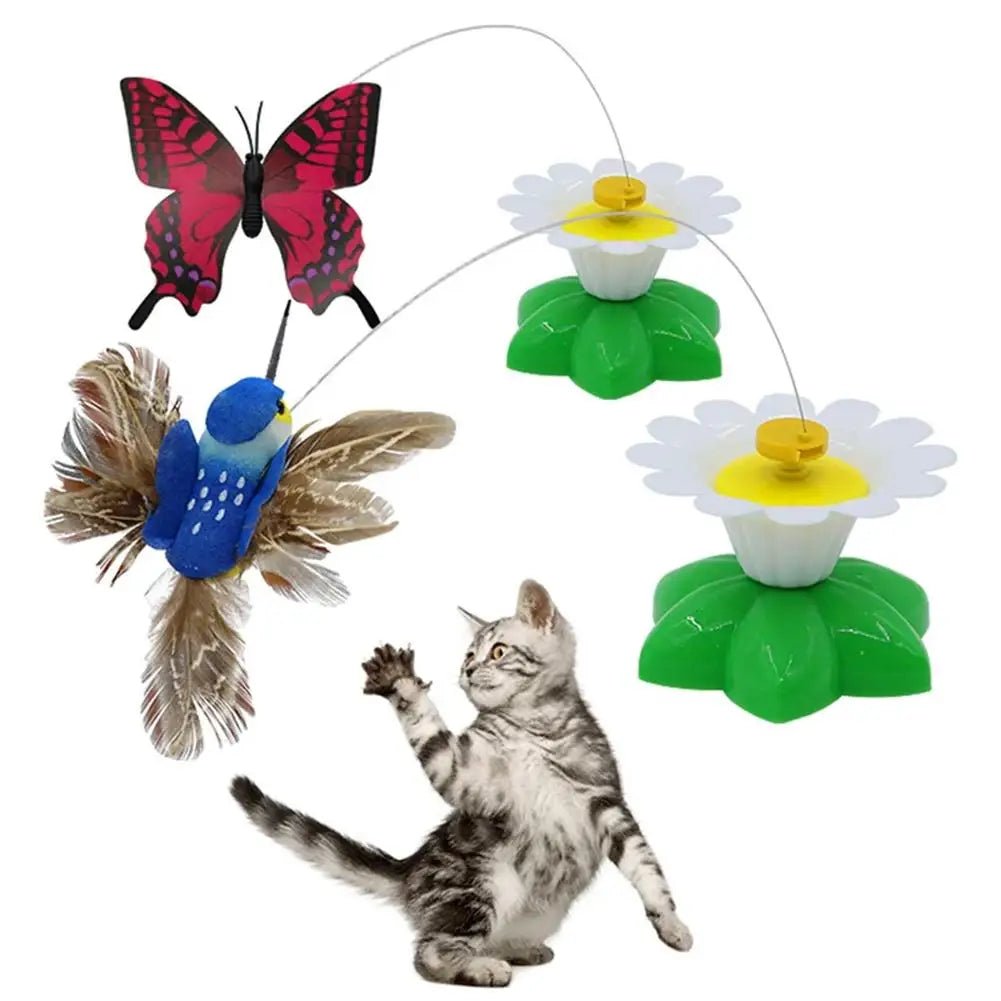 Electric Butterfly Cat Toy Shake Rotating Flying Automatic Humming Bird Intelligence Training Funny Pet Toys Random Color - StarJam