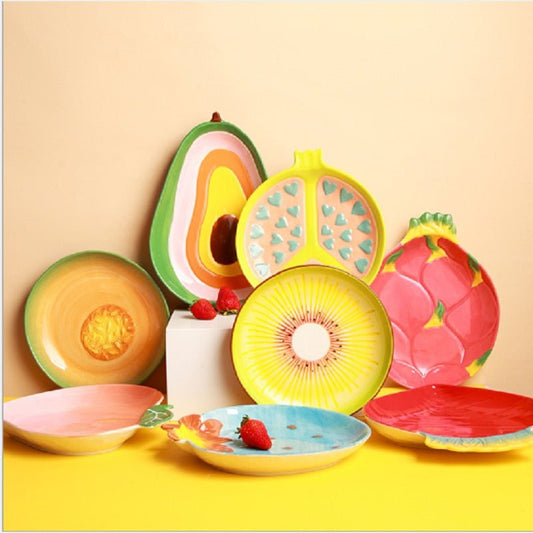 Fruit Shaped Ceramic Salad Plate Creative Cute Household Dishes Snack Dishes Withunfathomable Face Value Cute To Explode Plate - StarJam Gifts