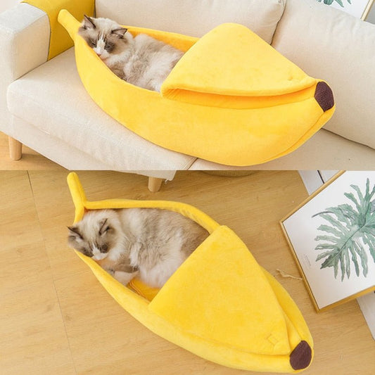 Funny Banana Cat Bed House Cute Cozy Cat Mat Beds Warm Durable Portable Pet Basket Kennel Dog Cushion Cat Supplies Multicolor - StarJam Gifts