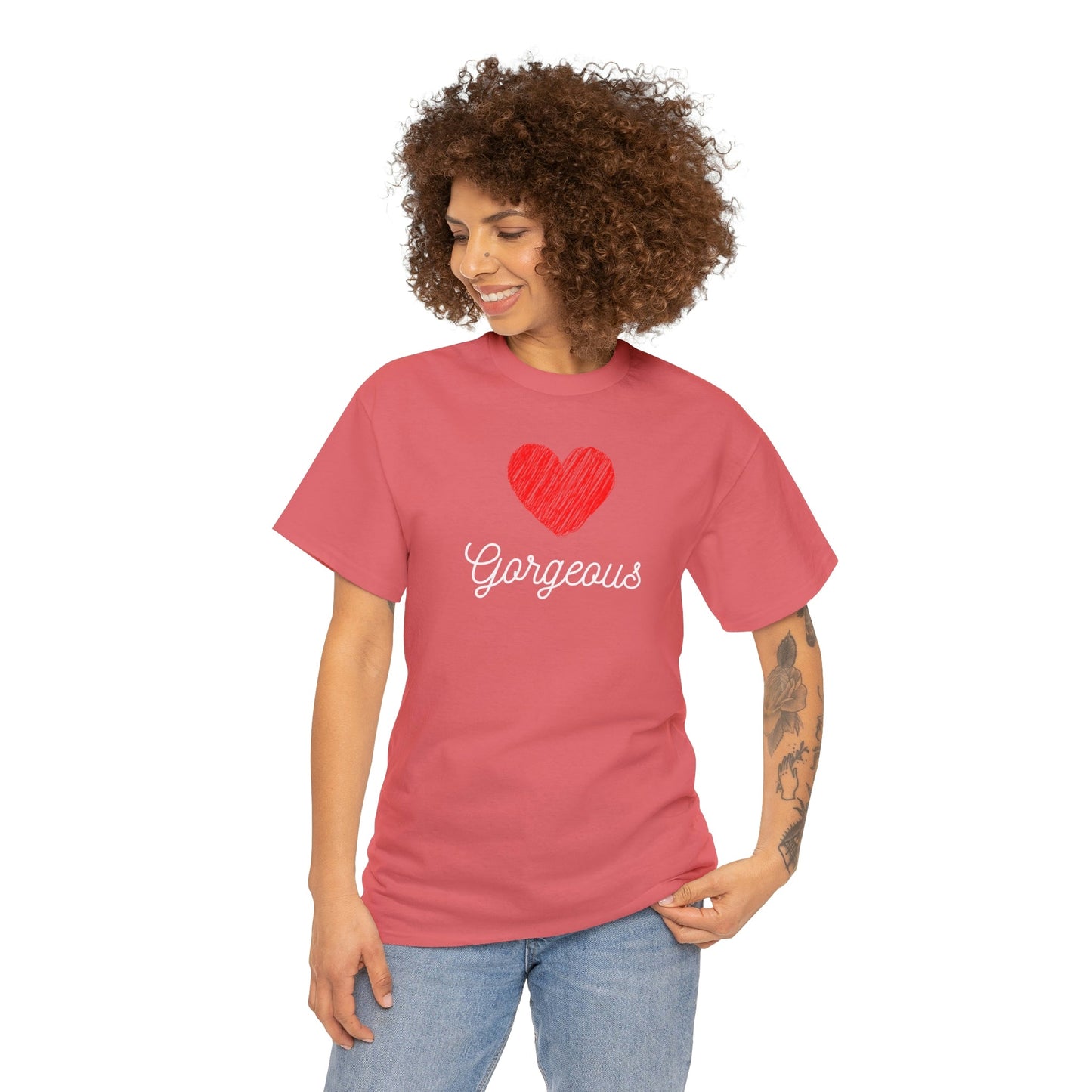 Gorgeous Heart, Love, Positivity, Romantic, Unisex Heavy Cotton Tee - StarJam T-Shirt