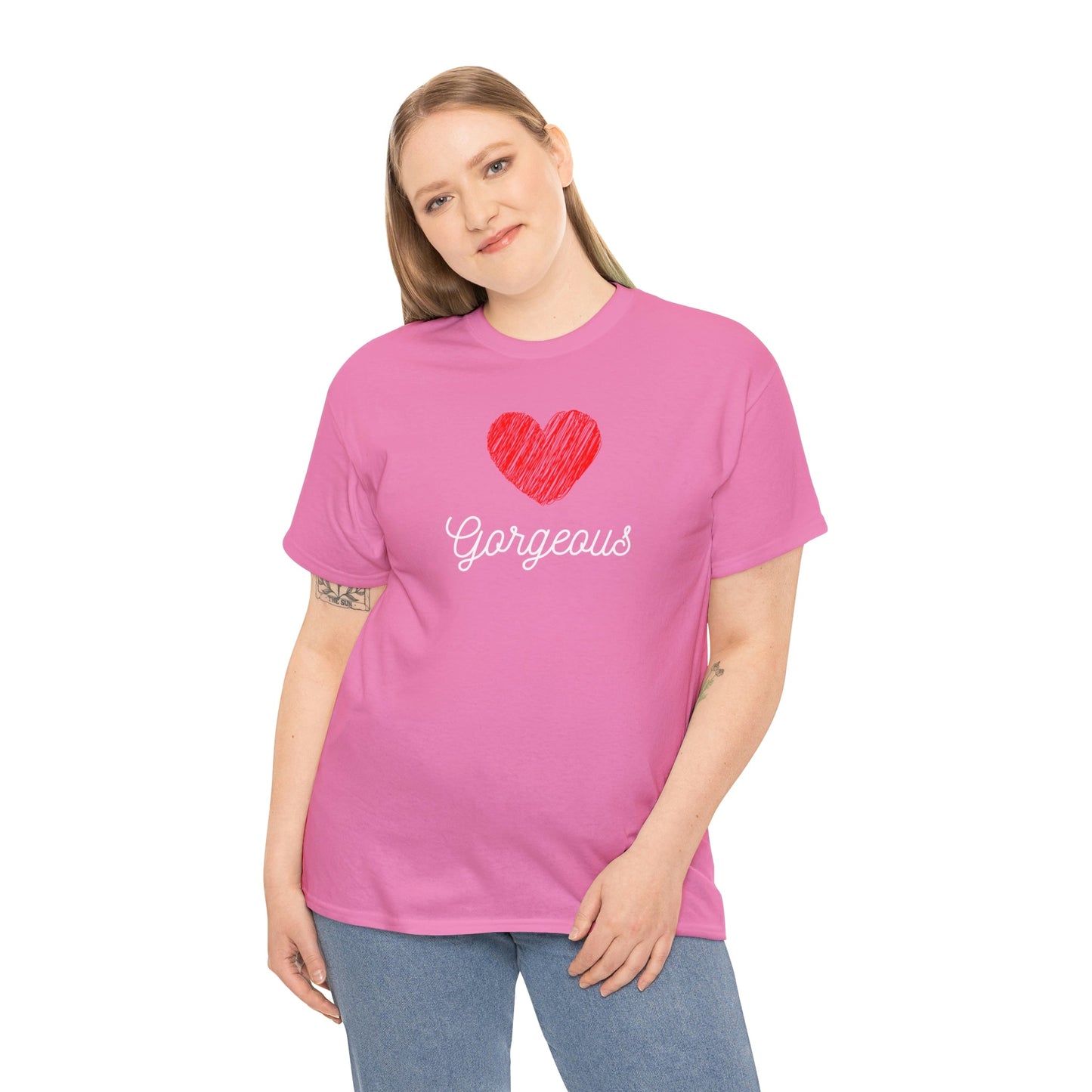 Gorgeous Heart, Love, Positivity, Romantic, Unisex Heavy Cotton Tee - StarJam T-Shirt