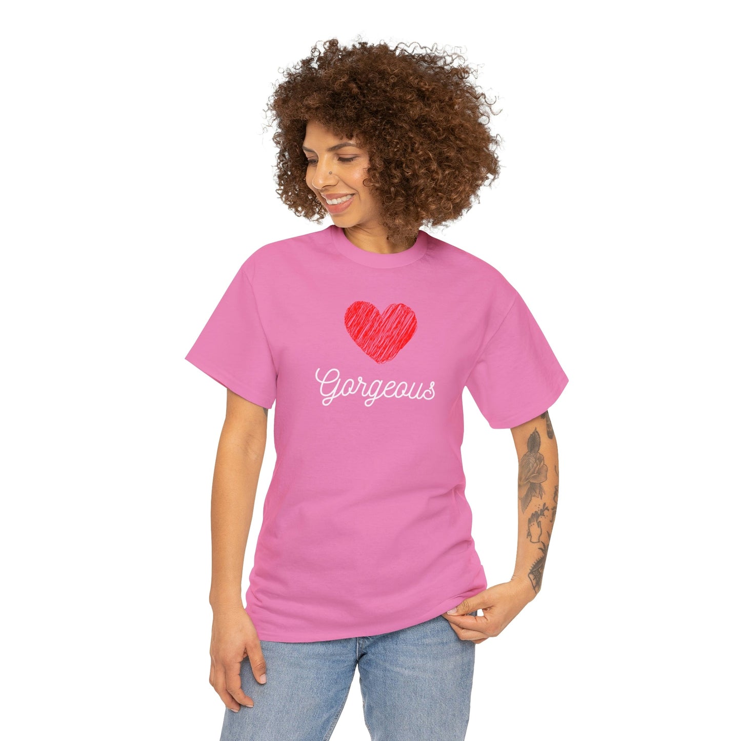 Gorgeous Heart, Love, Positivity, Romantic, Unisex Heavy Cotton Tee - StarJam T-Shirt