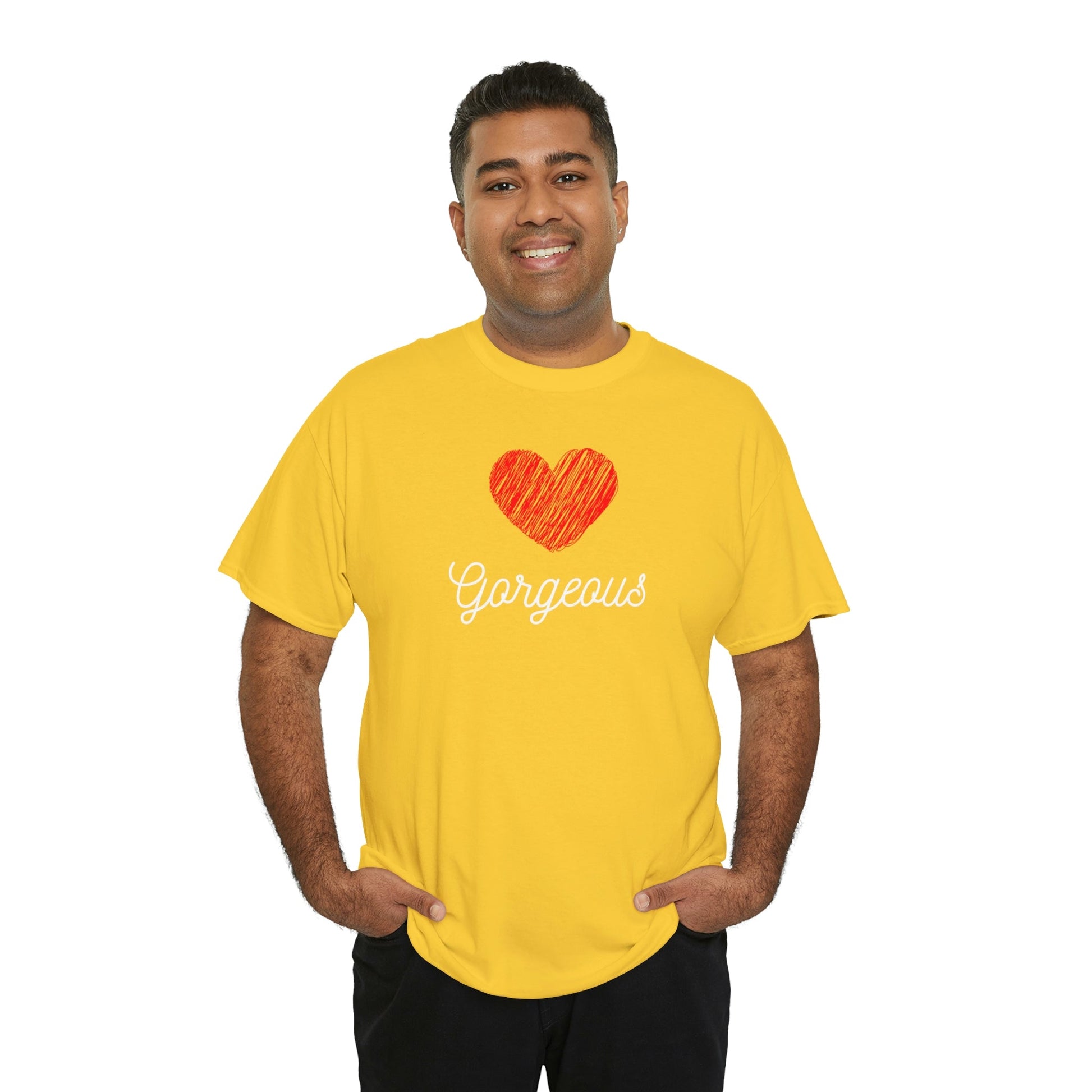 Gorgeous Heart, Love, Positivity, Romantic, Unisex Heavy Cotton Tee - StarJam T-Shirt