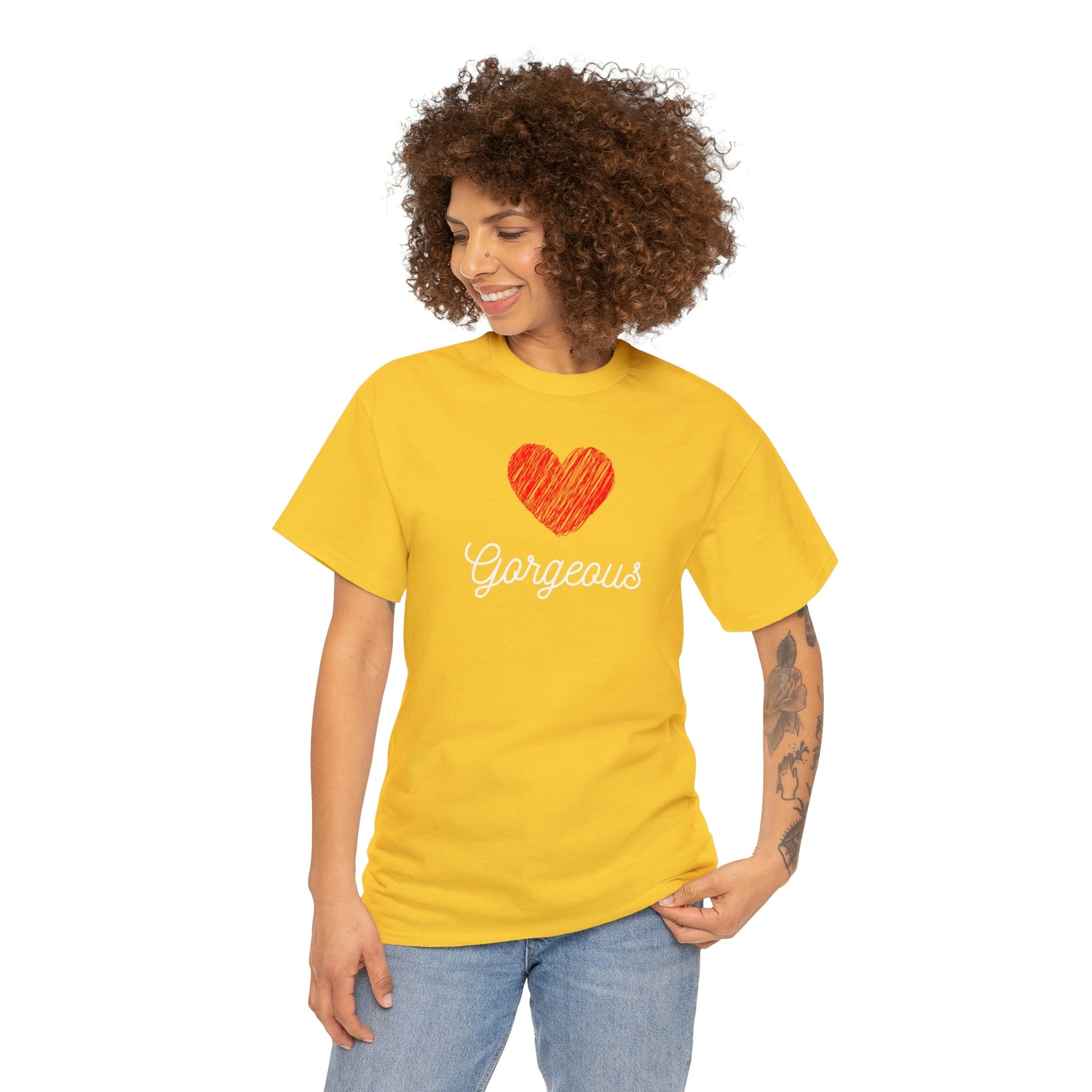 Gorgeous Heart, Love, Positivity, Romantic, Unisex Heavy Cotton Tee - StarJam T-Shirt